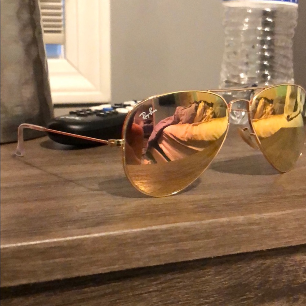 Ray Ban Aviators With Flash Lenses